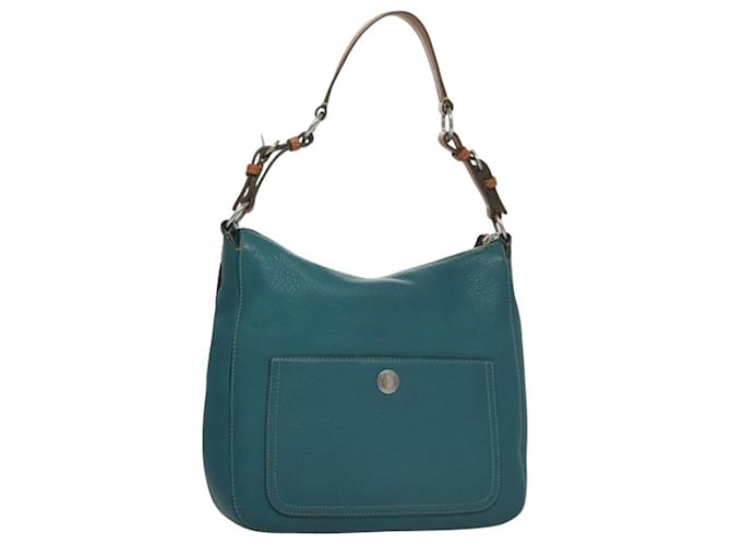 Borsa a spalla in pelle blu Coach Auth yk16171