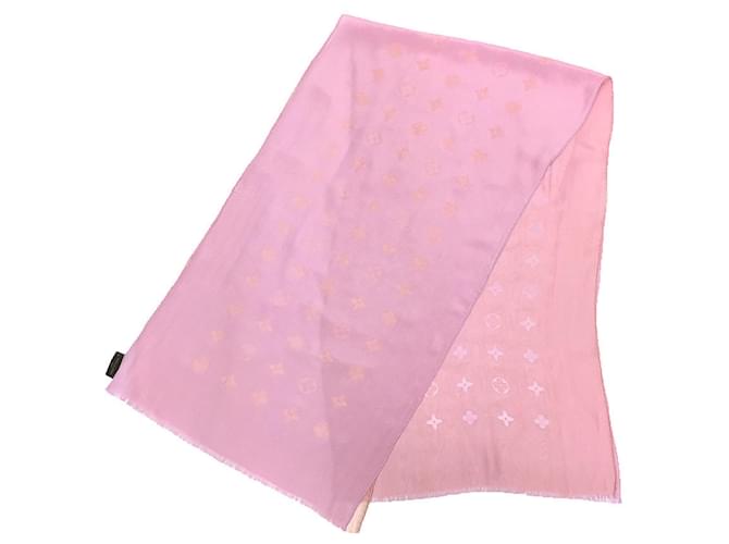 Sciarpa in seta rosa Monogram Louis Vuitton