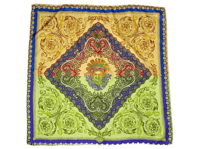 Gianni Versace Sciarpa gialla Atelier Versace con motivo fantasia Multicolore