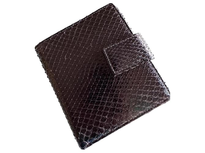 Yves Saint Laurent Portafoglio in pelle di serpente Nero