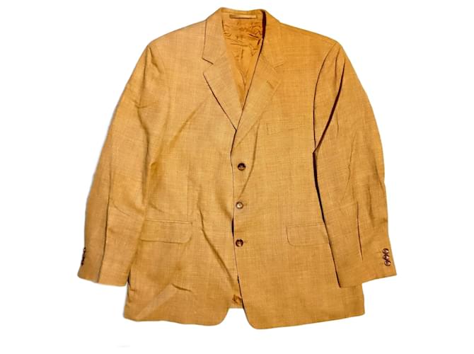 Paul Smith Blazer beige in lana e lino a 3 bottoni di Paul R. Smith, taglia 52