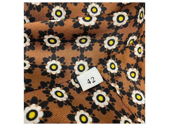 Sandro Abito midi Janine fluido stampato in nero e marrone