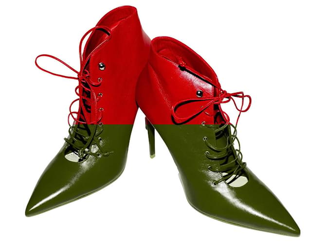 Stivaletti in pelle MIU MIU Rosso