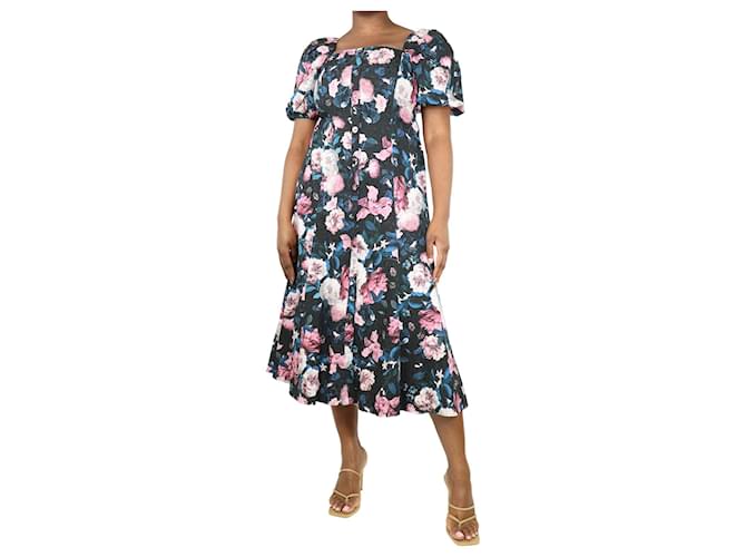 Erdem Abito midi in misto cotone con stampa a bouquet multipli - taglia UK 14 Multicolore