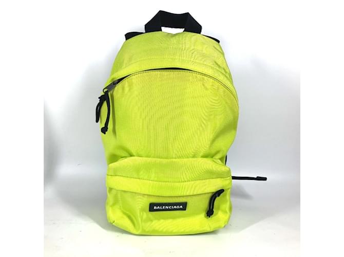 Zaino Explorer Logo di Balenciaga Nero Giallo