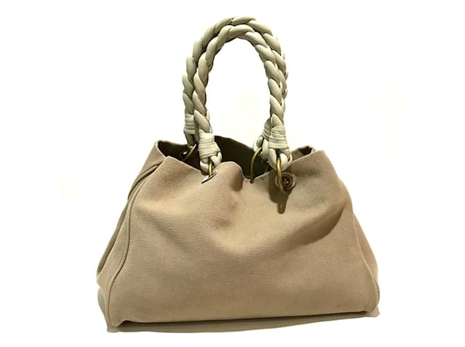 Borsa a spalla beige e avorio Bottega Veneta Crudo