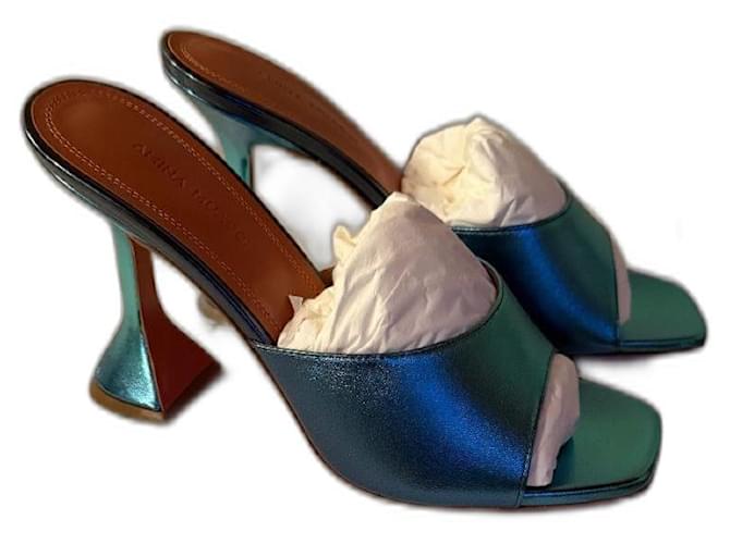 Amina Muaddi Sandali Blu