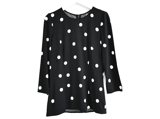 Blusa a pois bianco e nero Dolce & Gabbana