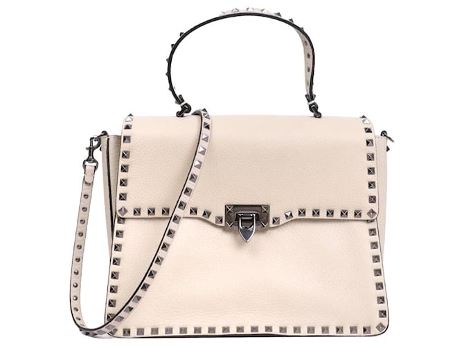 Valentino Garavani VALENTINO - Borsa a spalla Valentino Rockstud in pelle grana beige