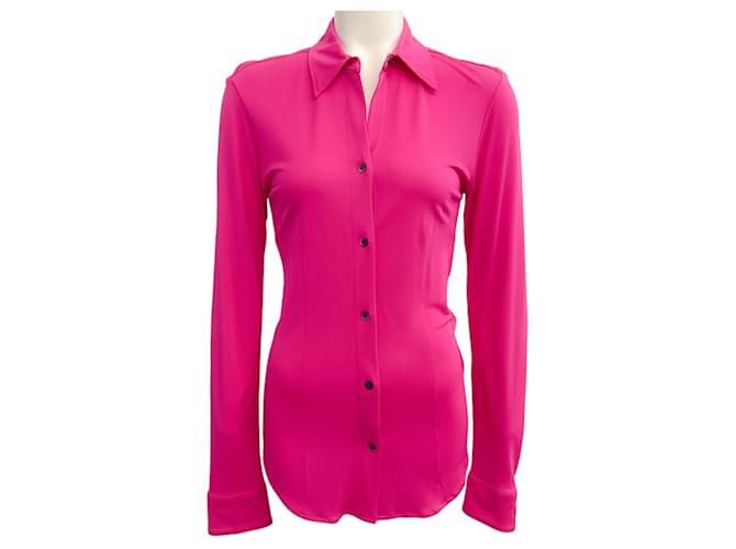 Camicia in jersey fucsia con bottoni Dries van Noten Rosa