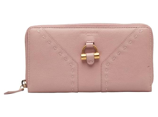 Portafoglio in pelle con zip Yves Saint Laurent Muse 164570 Rosa