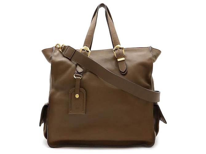 Borsa Tote in Pelle Medusa 2WAY di Versace Marrone