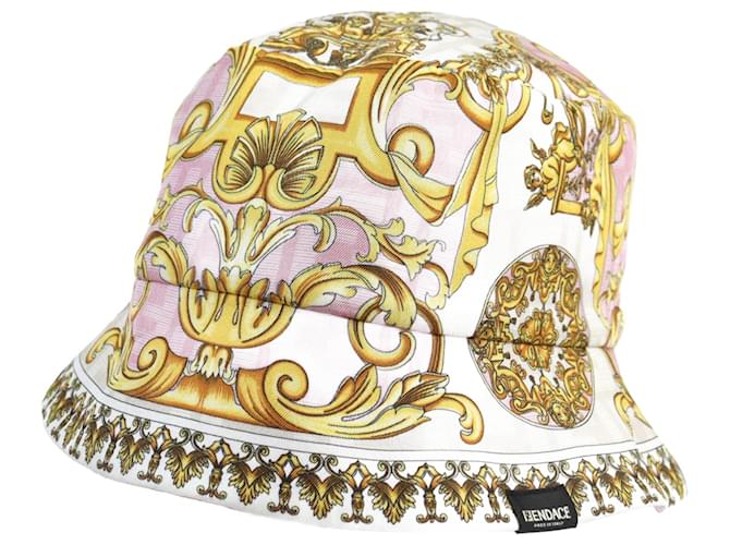 Fendi Cappello in seta reversibile FENDACE FXQ698 Rosa Oro M