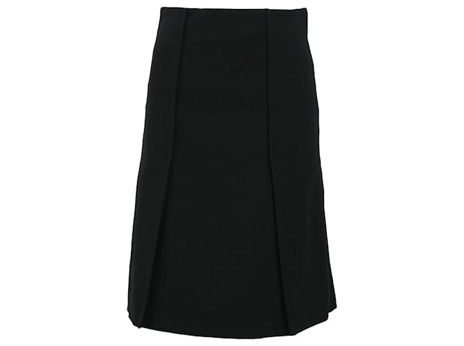 Gonna midi A-line in lana nera a pannelli Proenza Schouler Nero