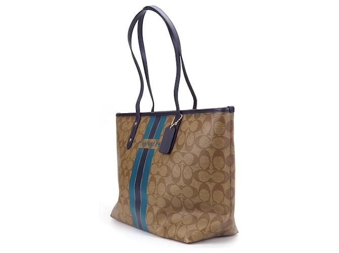 Borsa Tote COACH F38405 in pelle PVC tela Marrone