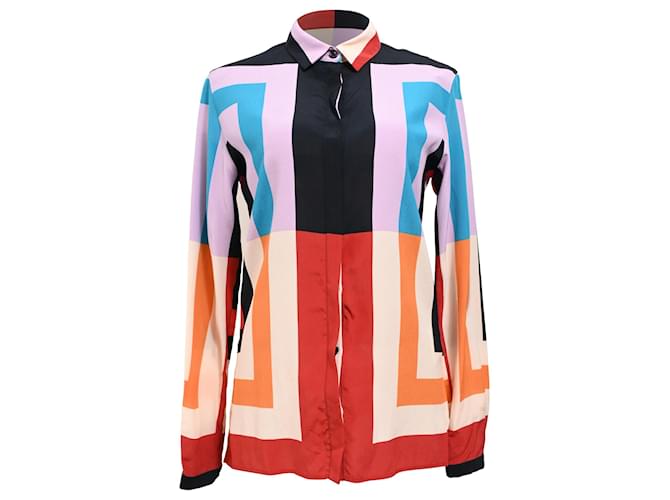 Camicia a maniche lunghe con motivo Etro in poliestere multicolore