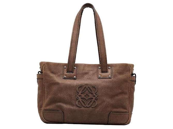 Borsa in pelle Loewe Anagram marrone