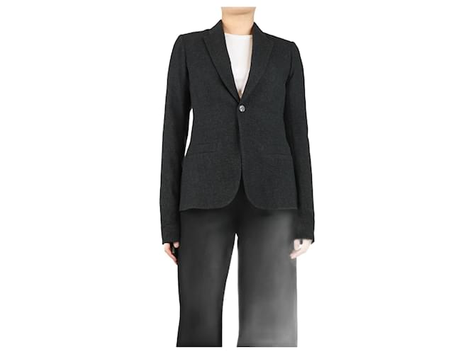 Rick Owens Blazer in lana carbone - taglia UK 12 Grigio