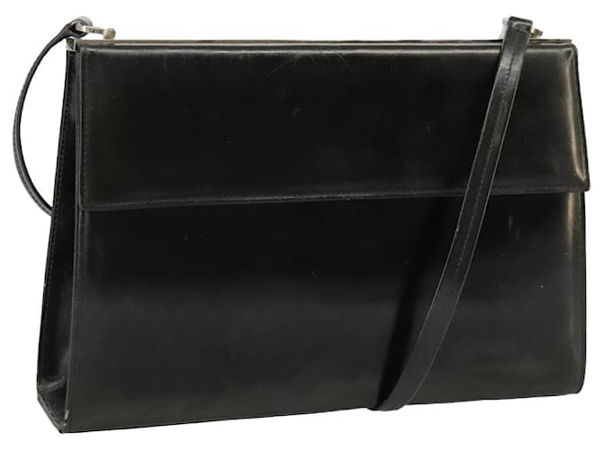 Borsa a spalla Salvatore Ferragamo in pelle verniciata nera Auth bs20400 Nero