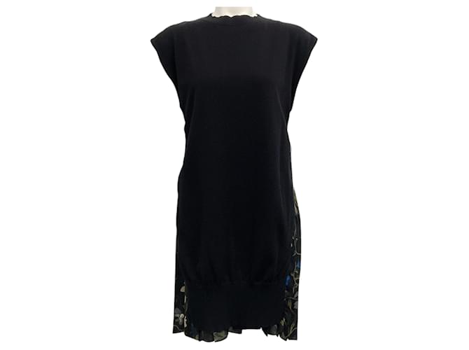 Abito in maglia floreale nero Sacai