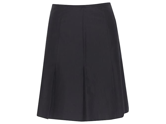 Gonna A-line con orlo plissettato di Ralph Lauren, lunghezza al ginocchio, per il lavoro Nero