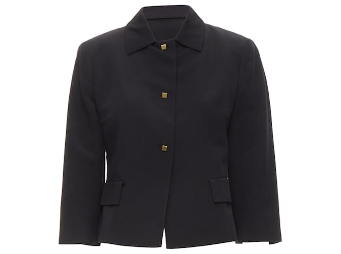 Blazer cropped con bottoni quadrati in tono rame Valentino Garavani Nero