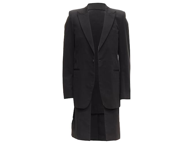 Cappotto lungo in cotone con strati staccabili di Raf Simons Nero