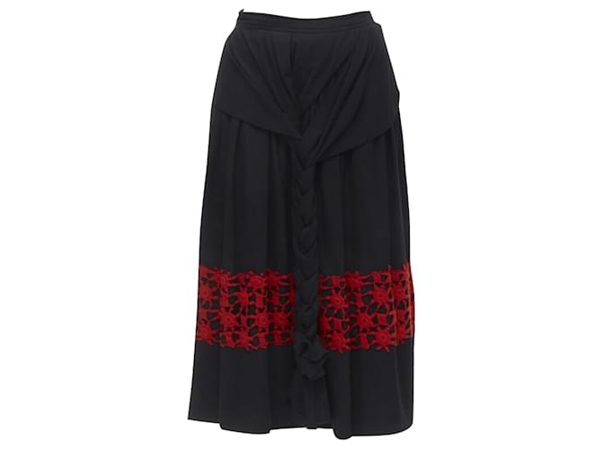 Comme Des Garcons Gonna in ricamo intrecciato Comme Des Garçons Nero