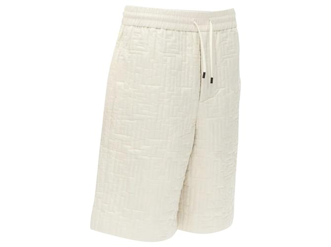 Pantaloni corti imbottiti FF Zucca di Fendi Kim Jones Marrone Beige