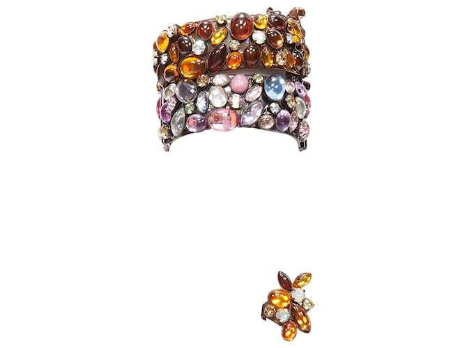 Set di anelli cocktail con strass Furla Arancione