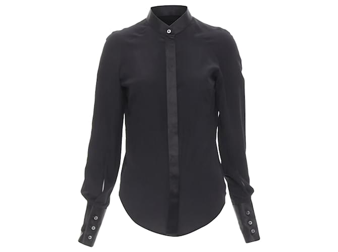Maison Martin Margiela Camicia con polsini a bottone rovesciato in cotone e seta di Maison Margiela Nero
