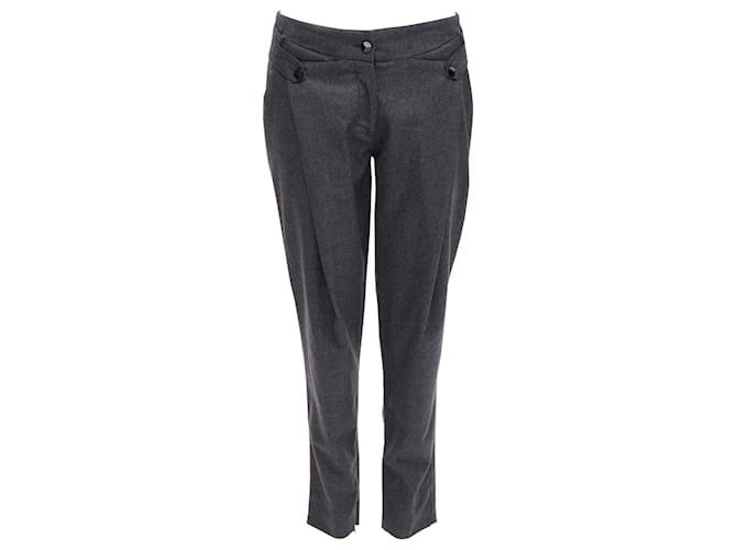 Stella Mc Cartney Pantaloni plissettati in lana a motivo pied-de-poule Stella McCartney Grigio