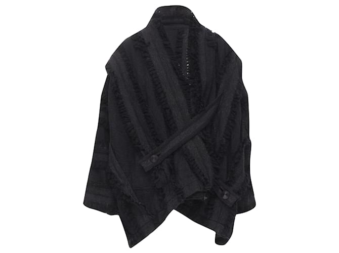Issey Miyake Camicia gioiello a lampadario drappeggiata a cascata Comme Des Garçons Nero