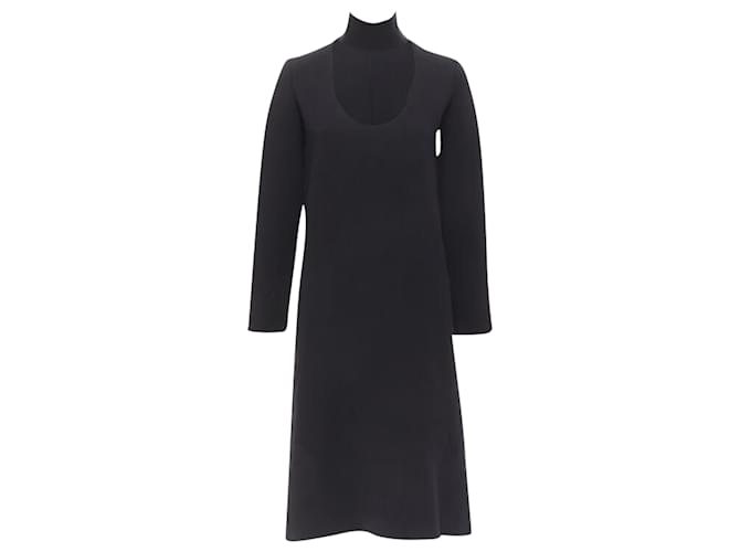 Abito con colletto a taglio in misto lana spesso Bottega Veneta Nero