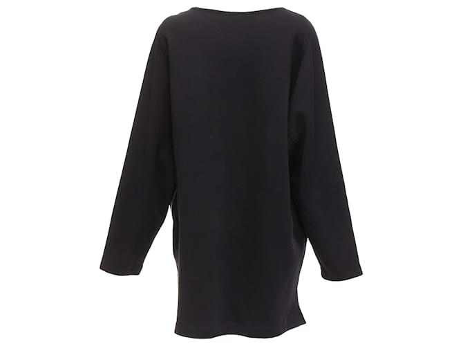 Abito con zip e tasche a toppa e scollo a V in misto cotone e lana di Dries Van Noten Nero