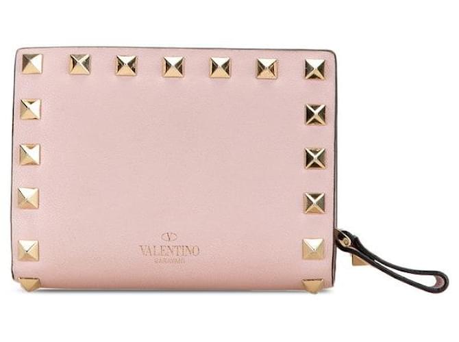 Valentino Garavani Portafoglio bifold in pelle Valentino Rockstud Rosa