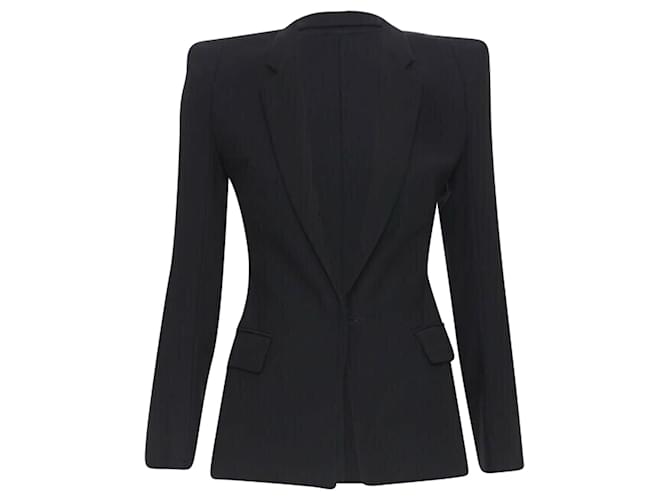 Giacca blazer con spalle imbottite a taglio quadrato Maison Martin Margiela Nero