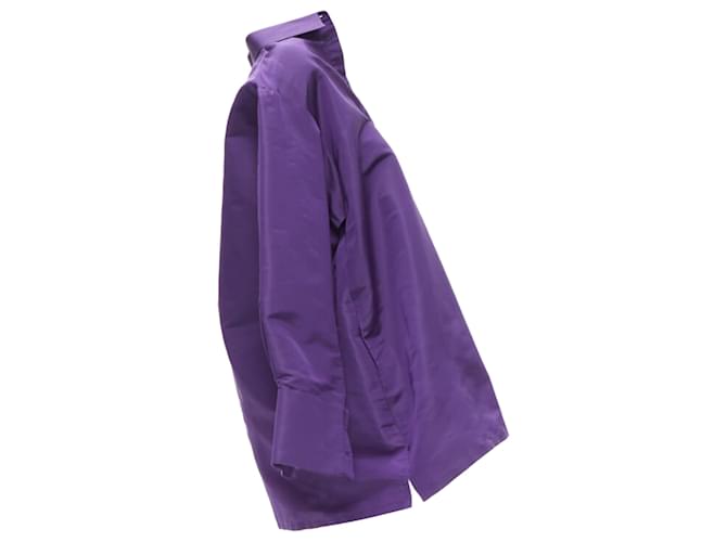 Camicia tunica oversize in taffetà di seta D di Valentino Garavani Porpora
