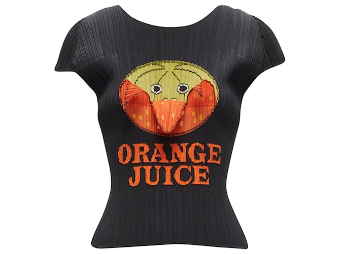 Top pelabile Juice Pleats Please di Issey Miyake Nero