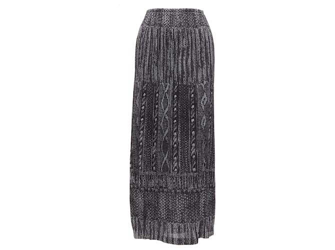Gonna midi plissettata in maglia con stampa a cavo Issey Miyake Pleats Please Grigio