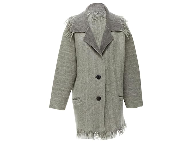 Cappotto in lana con colletto ampio Issey Miyake Ayed Edge Grigio