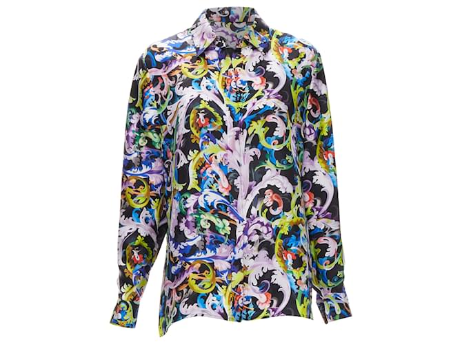 Camicia in seta Medusa Baroccoge di Versace Multicolore