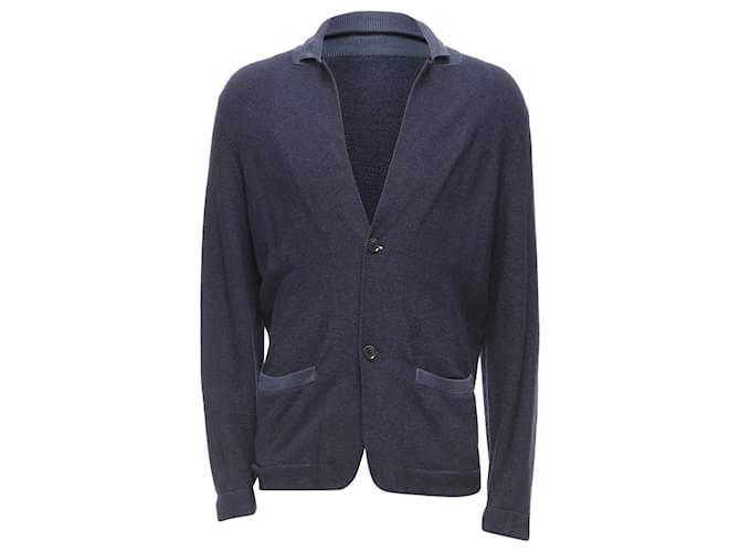 Cardigan in seta e cashmere Loro Piana con bottoni e maniche a goccia Blu