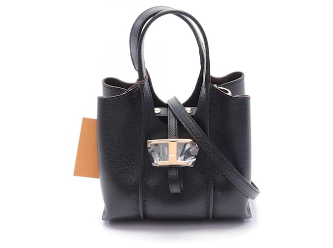 Borsa a mano in micro pelle senza tempo Tod's nera Nero