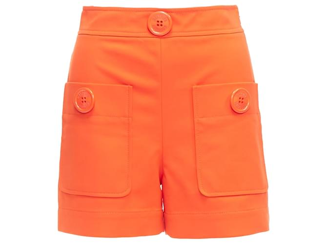 Shorts a gamba larga a vita alta con bottoni oversize Moschino Arancione