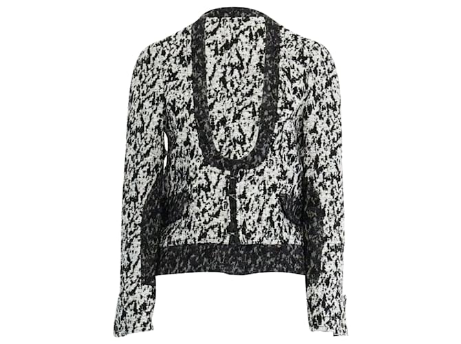 Giacca cropped in bouclé con gancio e occhio Proenza Schouler Bianco
