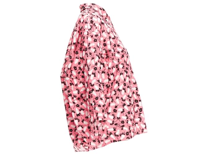 Camicia boxy in cotone con stampa di piume Marni Multicolore