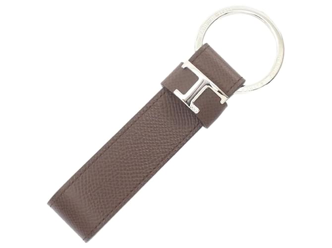 Portachiavi in pelle con logo T in metallo di Tod's Marrone