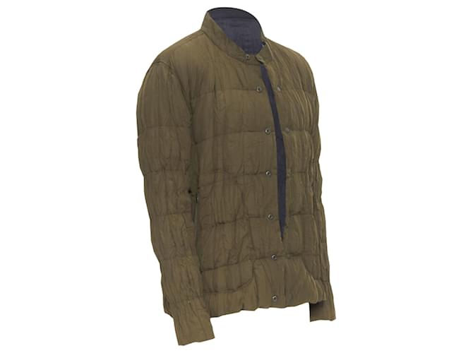 Giacca imbottita plissettata reversibile con zip Issey Miyake Verde