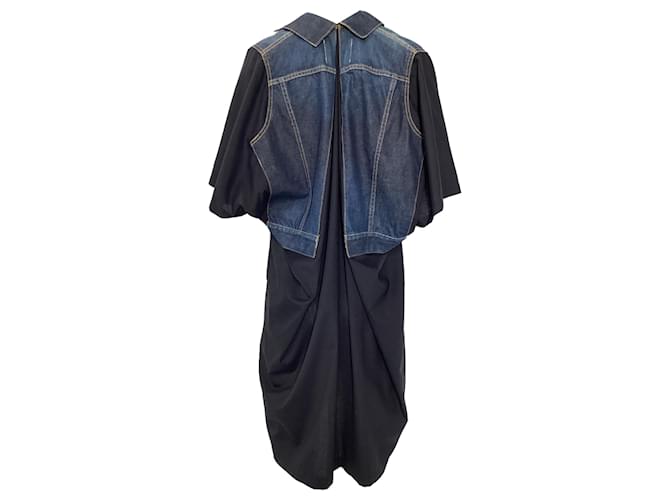 Abito in denim con gilet Comme des Garçons Junya Watanabe in lana nera Nero